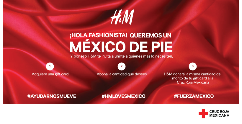H&M, se solidariza con nuestro país apoyando a través de la moda