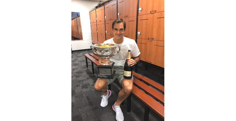 6ta Victoria de Roger Federer, celebra con MOËT & CHANDON
