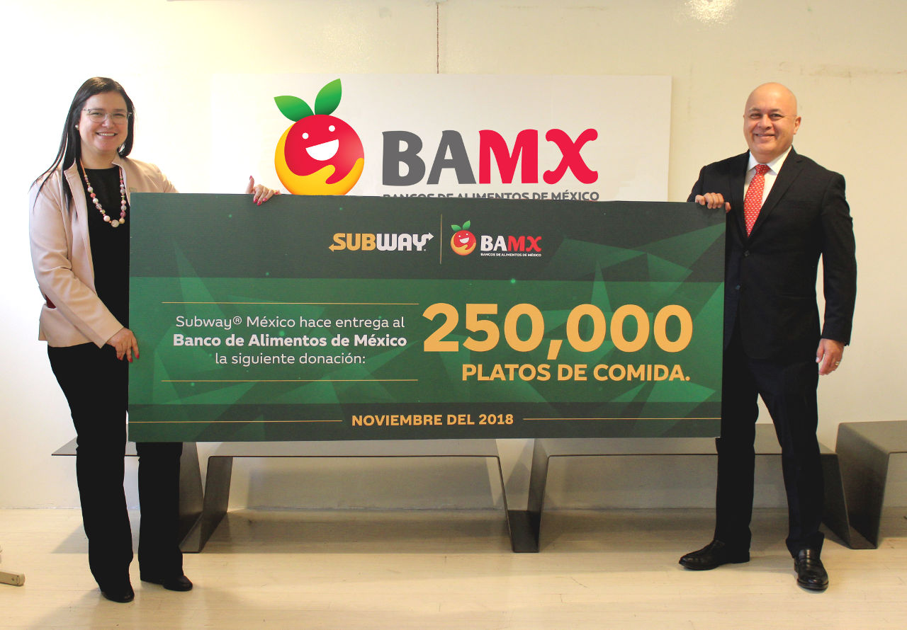 Subway dona comida mediante la ‘Red de Bancos de Alimentos de México’