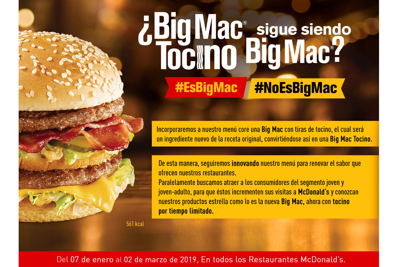 McDonald’s crea otra ricura: Big Mac Tocino, por tiempo limitado