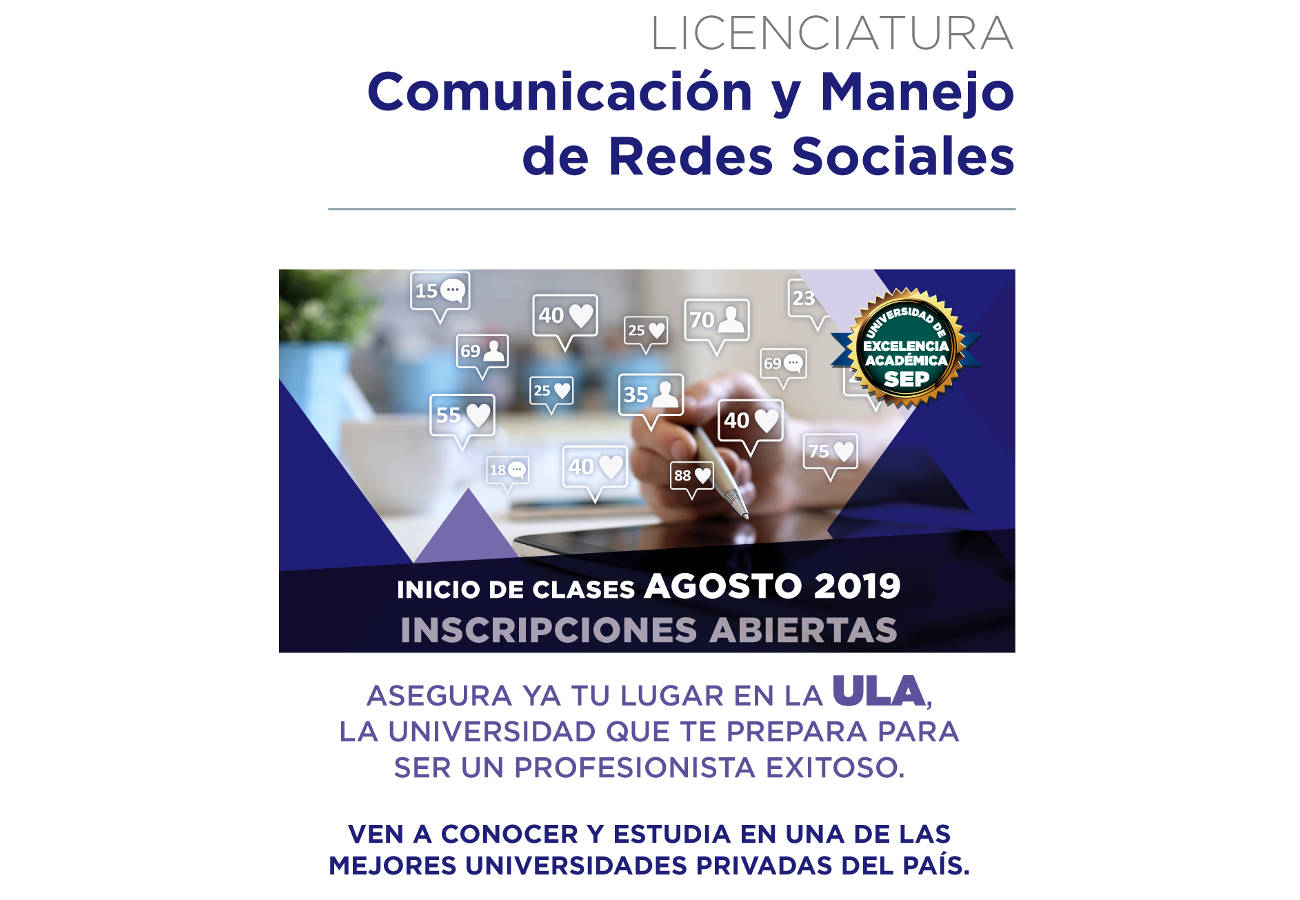 ULA, apertura la carrera de Comunicación y Redes Sociales. (Inicio de clases: Agosto)