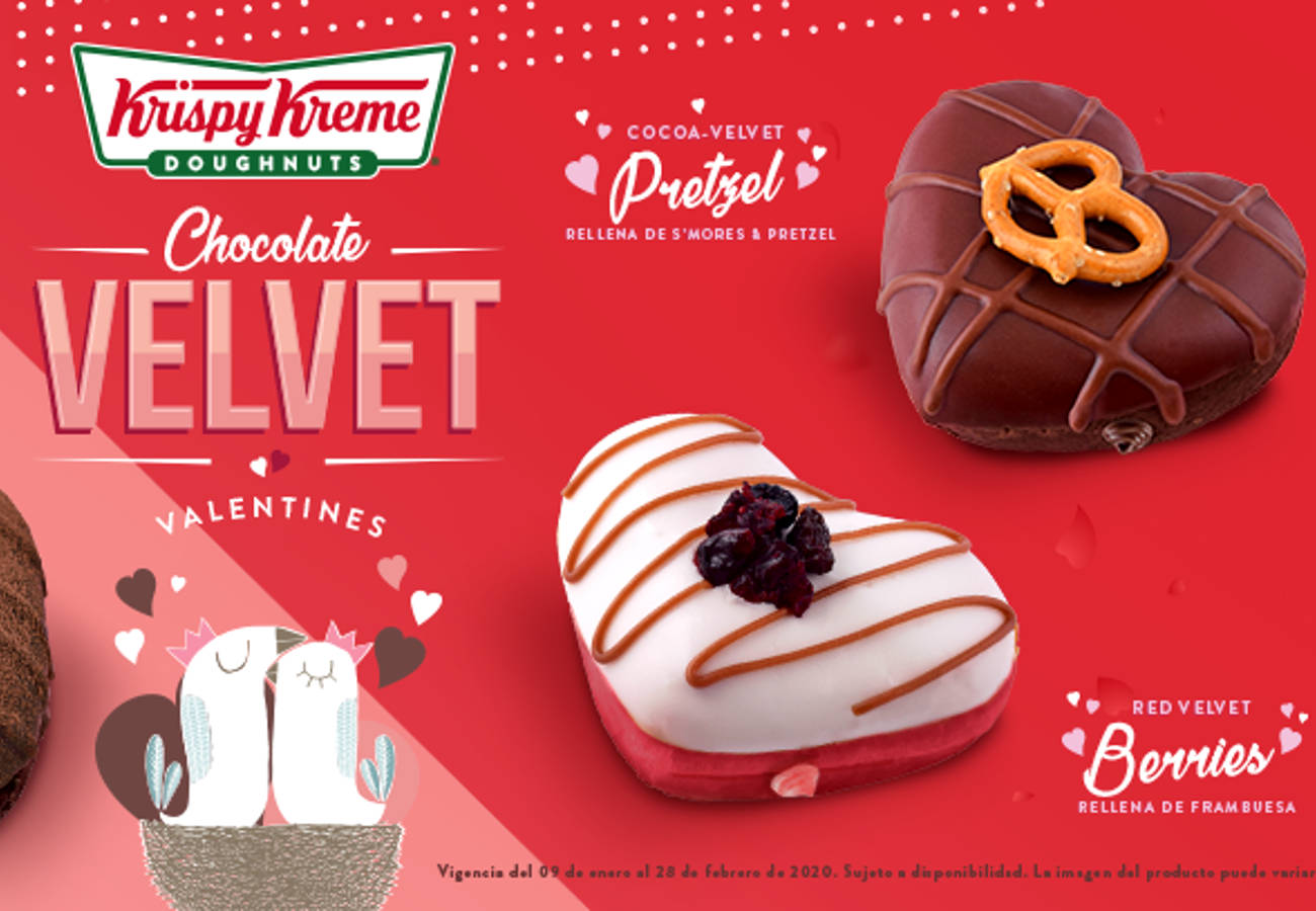 Krispy Kreme, lanza sabor: Chocolate Velvet para celebrar este mes de San Valentín