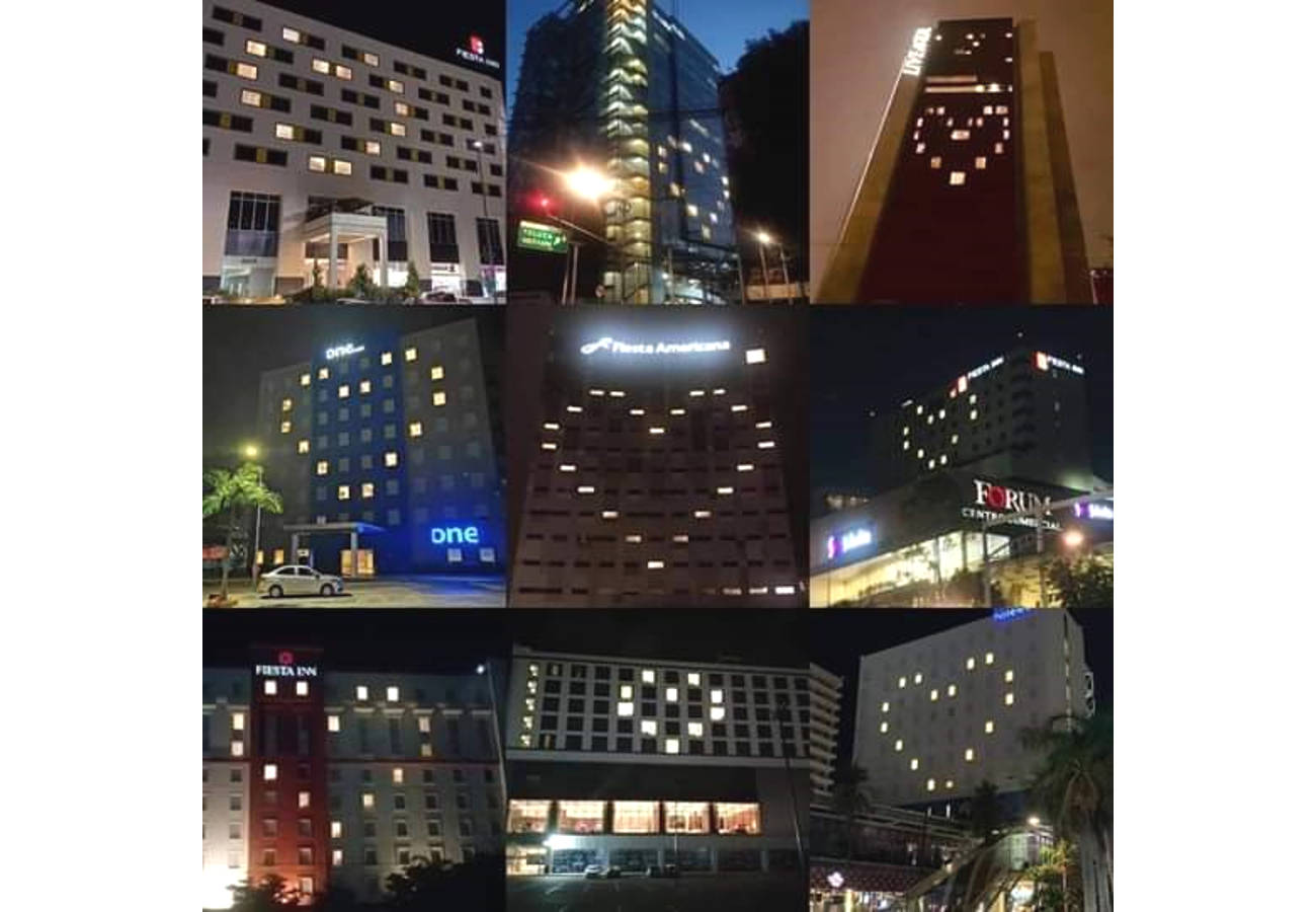 HOTELES DE GUADALAJARA iluminan sus edificios para enviar mensajes de fuerza