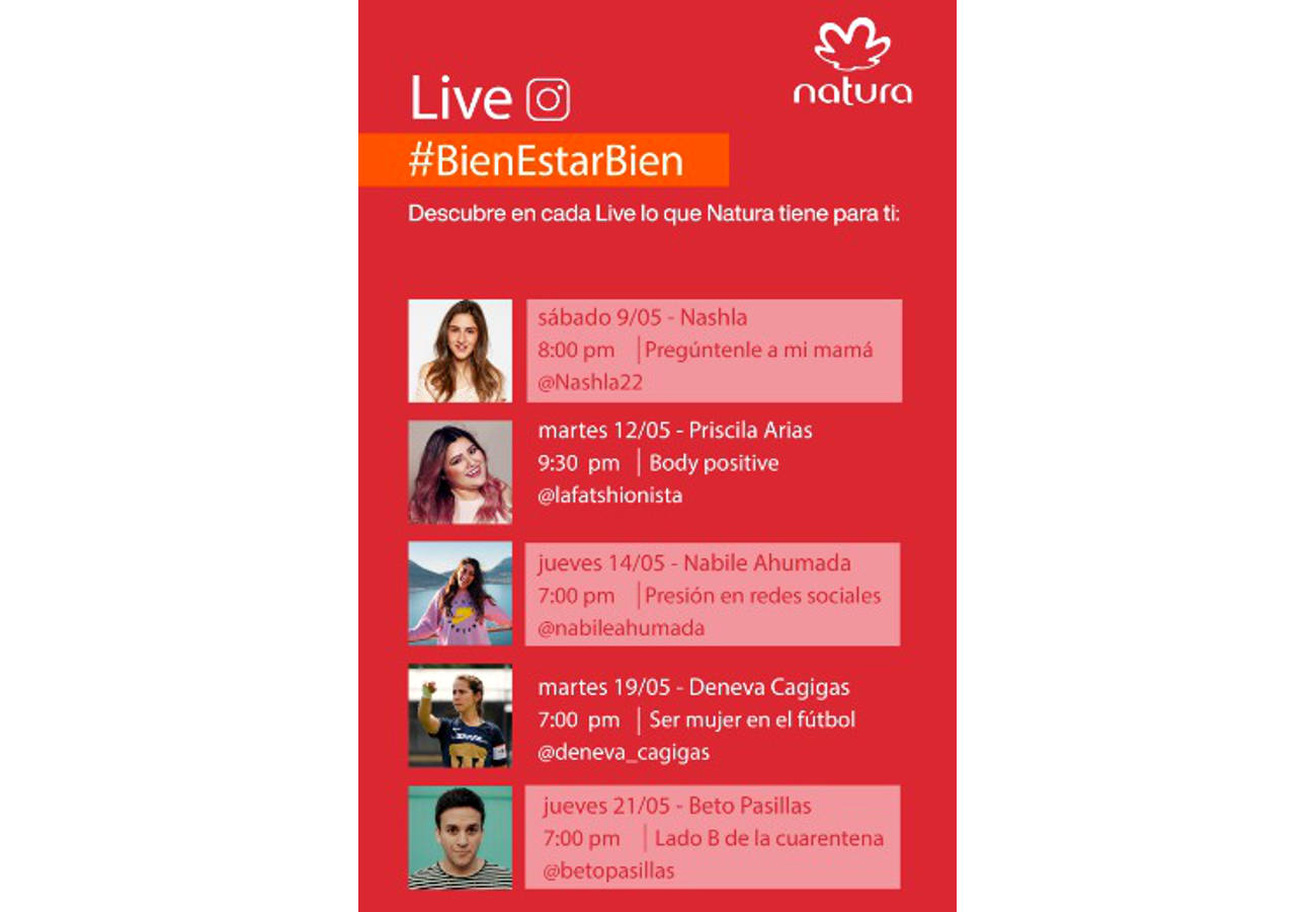 NATURA presentó #BienEstarBien, streamings en vivo en Instagram - Conexion  360