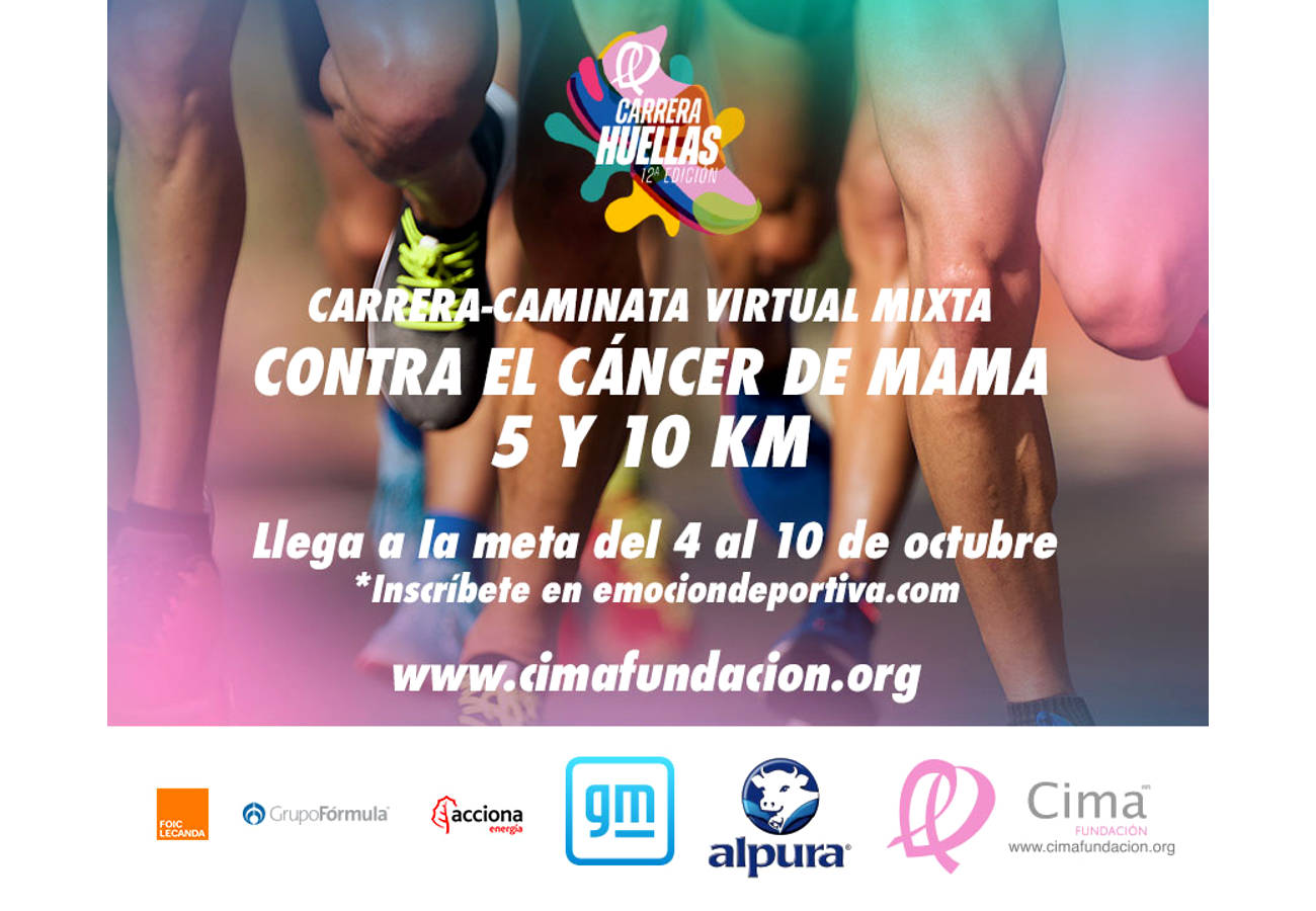 Fundación CIMA en alianza con Emoción Deportiva realizan la carrera Huellas, para ayudar a las mujeres con cáncer de mama