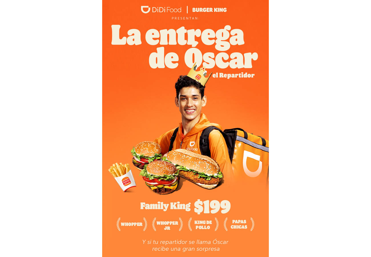 Burger King y DiDi Food, presentan su promo: ‘El rey entrega tu pedido’