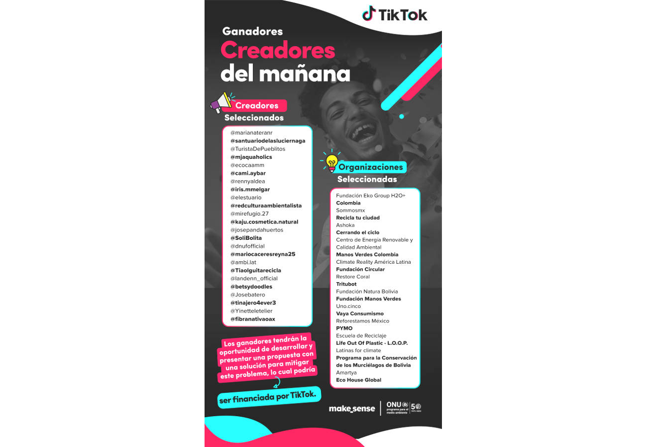 TikTok anunció a los ganadores del concurso #CreadoresDelMañana