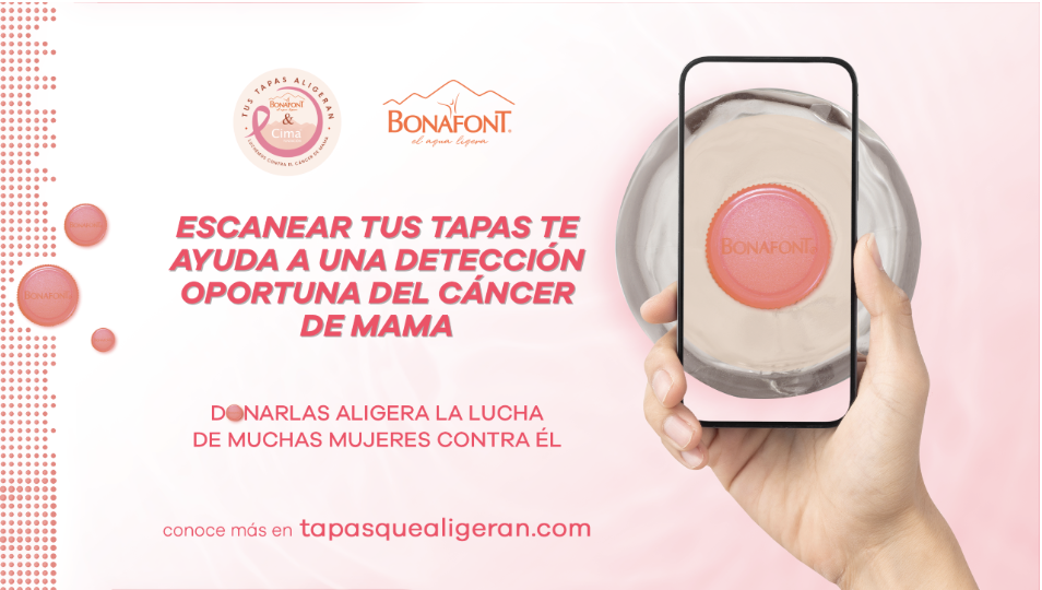 Bonafont presenta su campaña “Tapas que aligeran”, para donar mastografías y ultrasonidos mamarios
