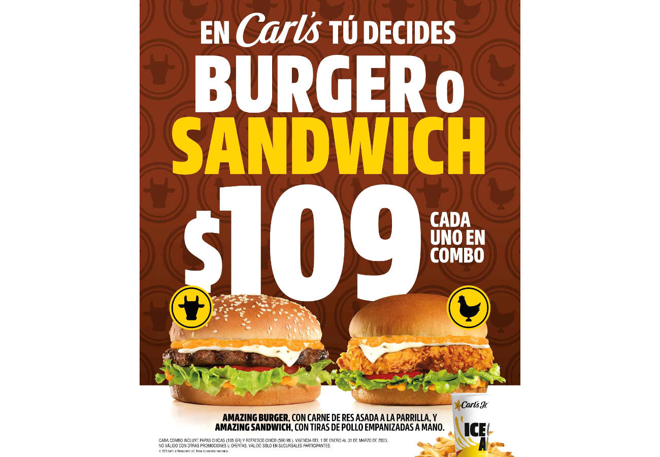 Carl´s Jr. presenta nueva promo: ¿Sandwich o Burger?