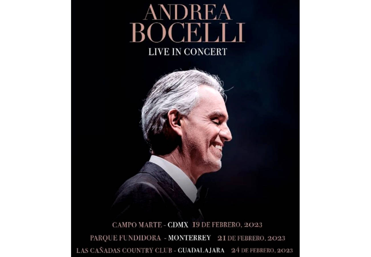 Andrea Bocelli regresa a México, el 19 de febrero