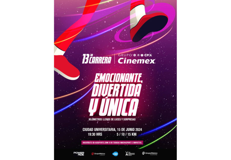 Carrera Grupo Cinemex, próximo 15 de junio