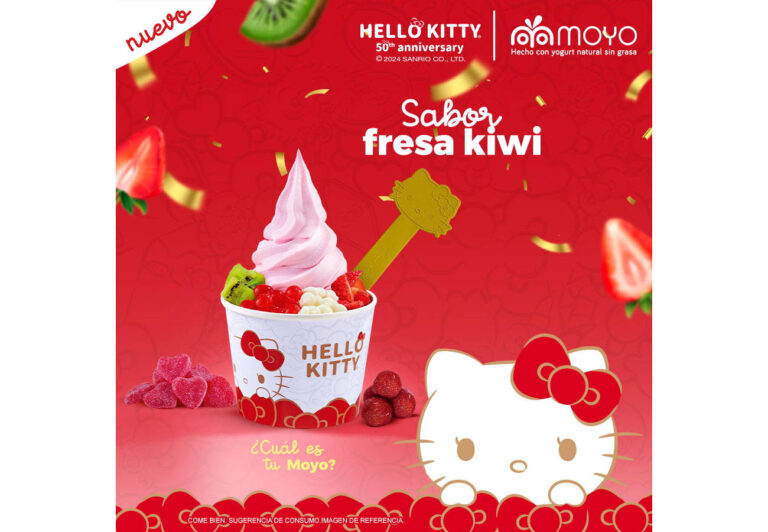 Moyo celebra el 50 aniversario de Hello Kitty con un nuevo sabor: fresa kiwi