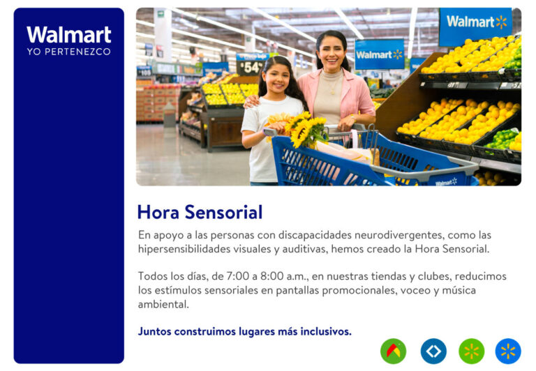 Walmart presenta la: “Hora Sensorial”, para las personas con hipersensibilidades visuales y auditivas