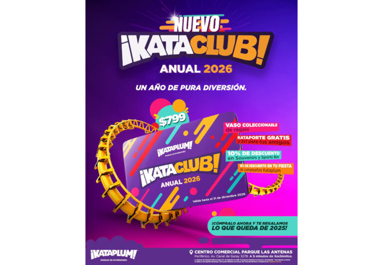 ¡KATAPLUM! el parque de diversiones presenta: Kataclub Anual 2026, su acceso ilimitado