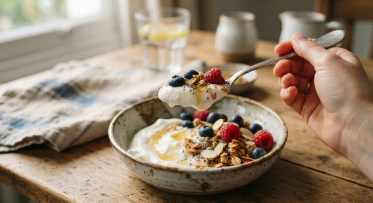 El yogurt griego proteína láctea para la alimentación diaria